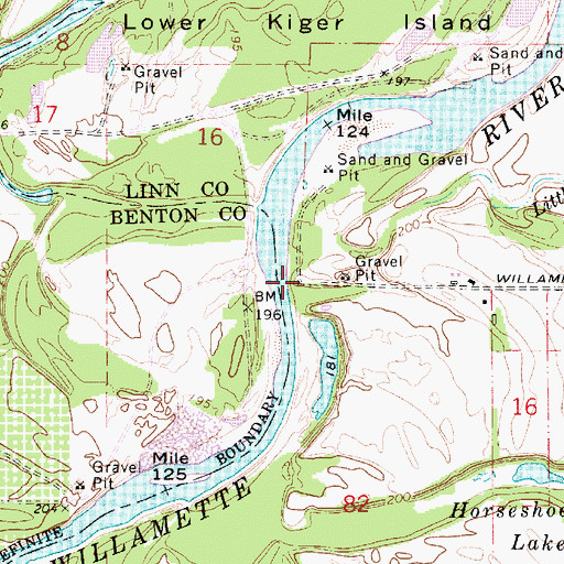 Topographic Map of Bowers Rocks State Park, OR