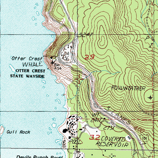Topographic Map of Ben Jones Bridge, OR