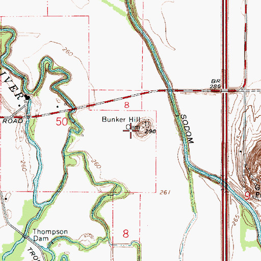 Topographic Map of Bunker Hill, OR