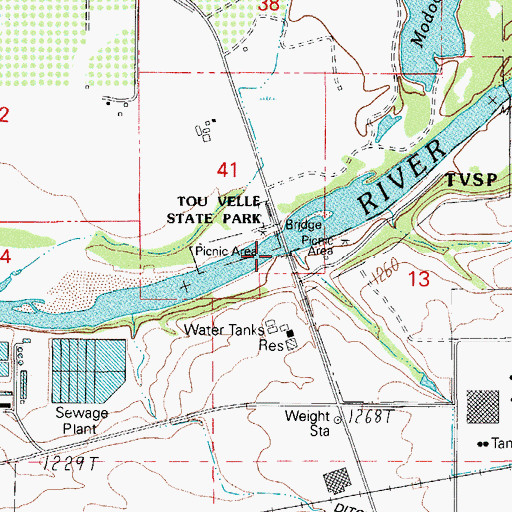 Topographic Map of Bybee Bridge (historical), OR