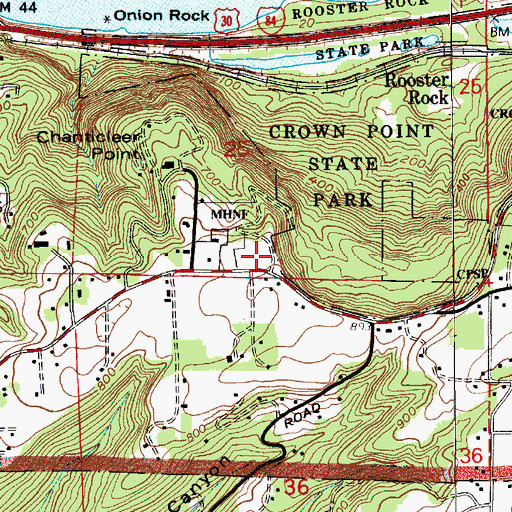 Topographic Map of Portland Womens Forum State Park, OR