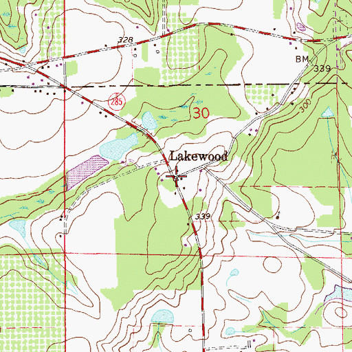 Topographic Map of Britton Hill, FL