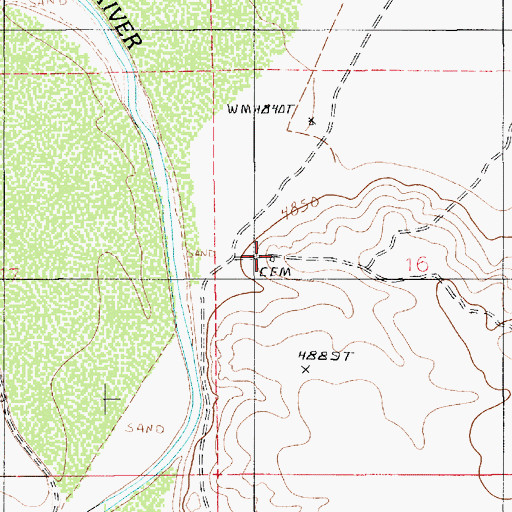 Topographic Map of Sunset Cemetery, AZ