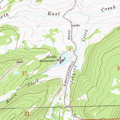 Topographic Map of Gobbo Reservoir, CO