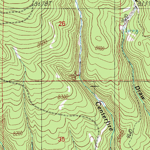 Topographic Map of Center Tank, AZ