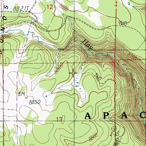 Topographic Map of OK Spring, AZ