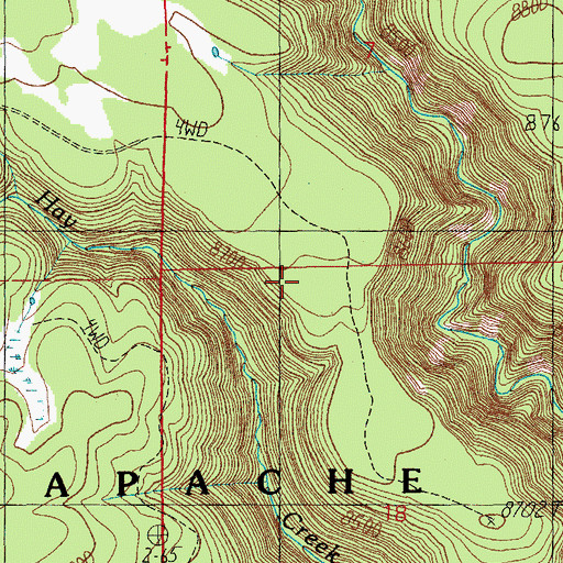 Topographic Map of Hay Creek Tank, AZ