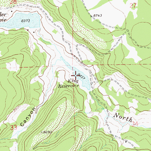 Topographic Map of King Reservoir, CO