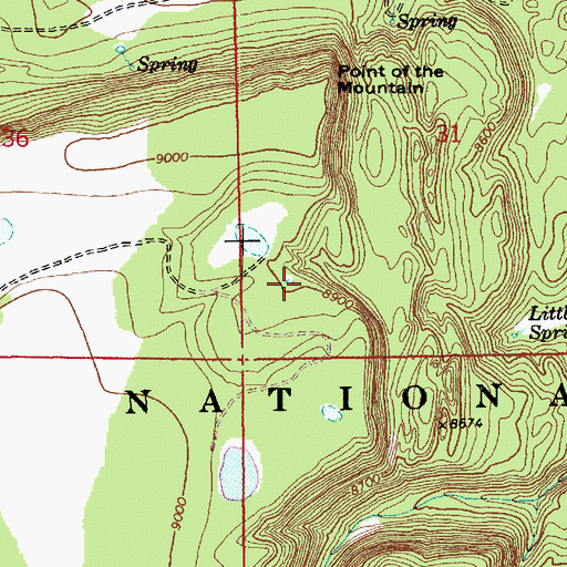 Topographic Map of Point of the Mountain Spring, AZ