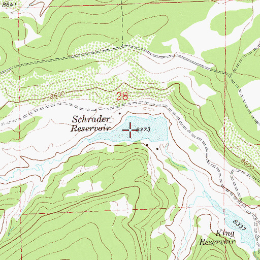 Topographic Map of Schrader Reservoir, CO