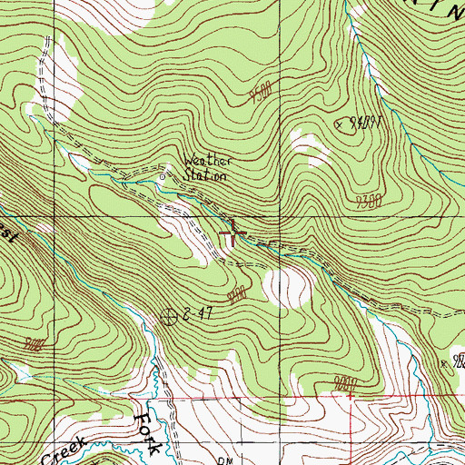 Topographic Map of Burro Mountain Weir, AZ
