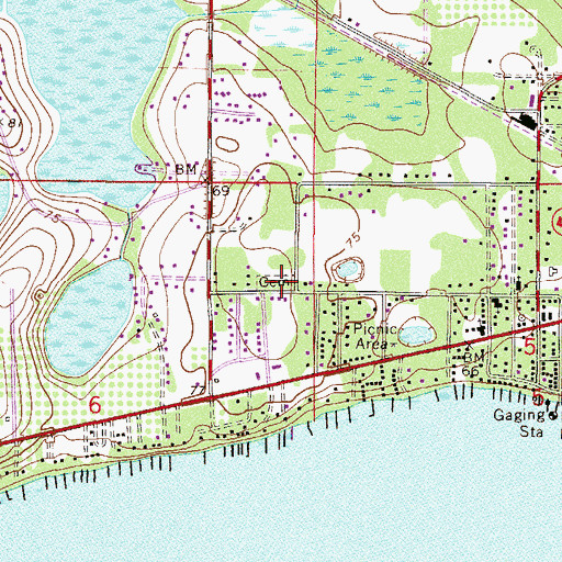 Topographic Map of Ocklawaha Community Cemetery, FL
