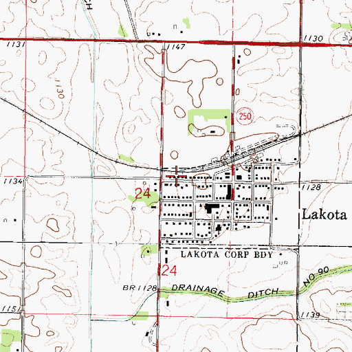 Topographic Map of First Presbyterian Church, IA
