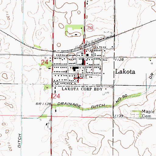 Topographic Map of Saint Paul Lutheran Church, IA