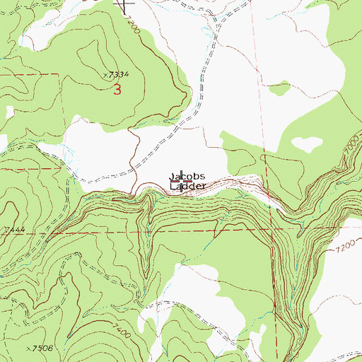 Topographic Map of Jacobs Ladder, CO