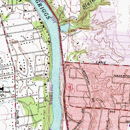 Topographic Map of Wyandotte Park, OH
