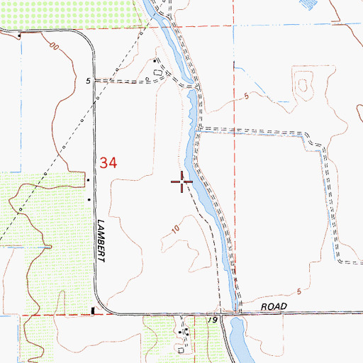 Topographic Map of Reclamation District 551 Borrow Canal, CA
