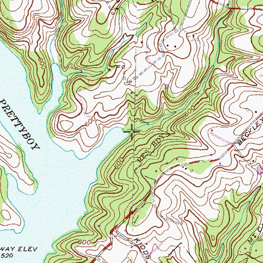 Topographic Map of Dykes Creek, MD