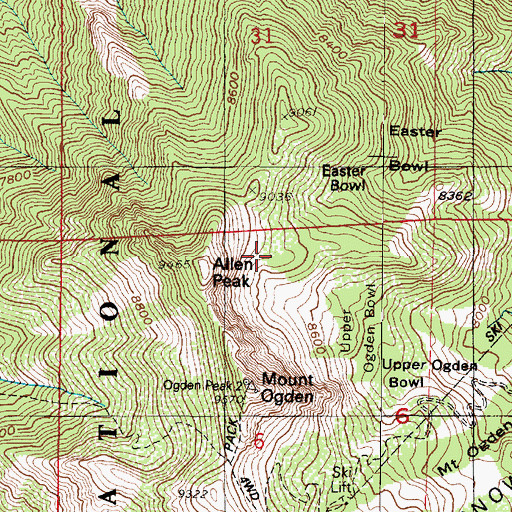 Topographic Map of John Paul Ridge, UT