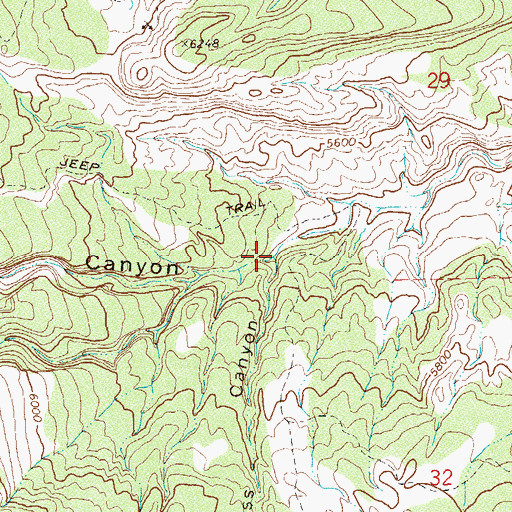 Topographic Map of Cross Canyon, CO