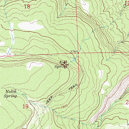 Topographic Map of End Spring, CO