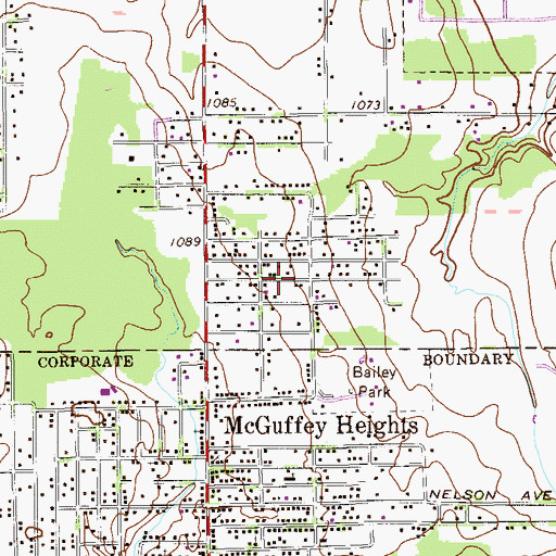Topographic Map of Maplewood Park, OH