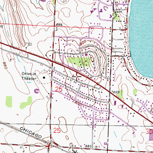 Topographic Map of Lake Lac La Belle, WI