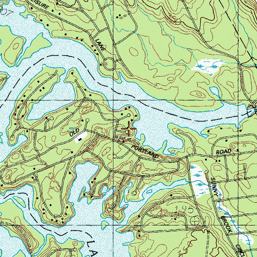 Topographic Map of Lake Arrowhead, ME