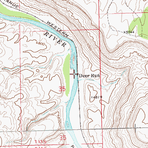 Topographic Map of Deer Run, CO