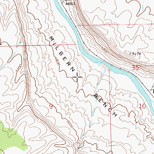 Topographic Map of Milbern Bench, CO