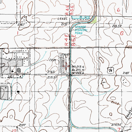 Topographic Map of Chenoa Cemetery, IL