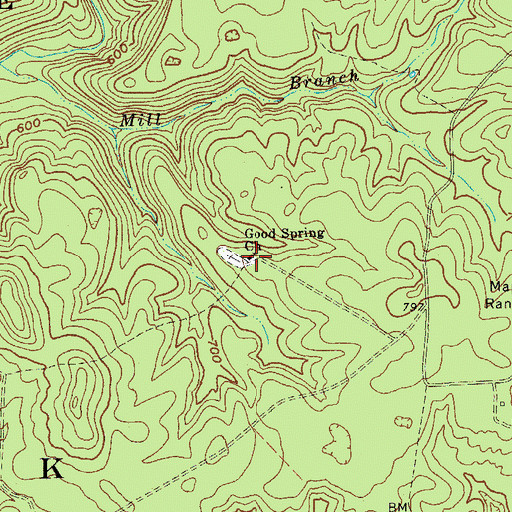 Topographic Map of Good Spring Cemetery, KY