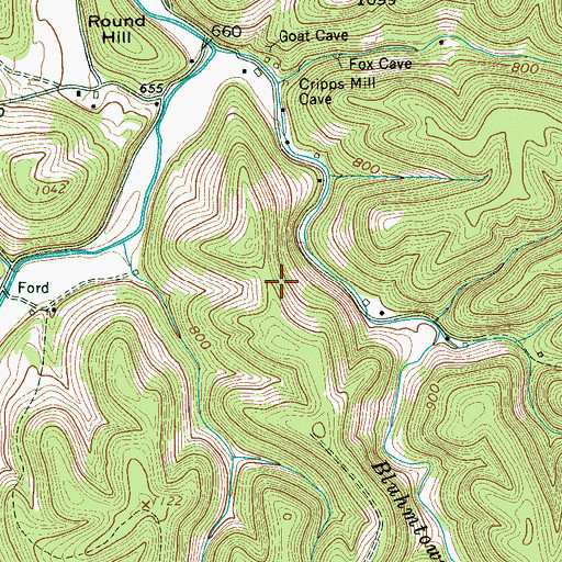 Topographic Map of Fuson Cemetery, TN