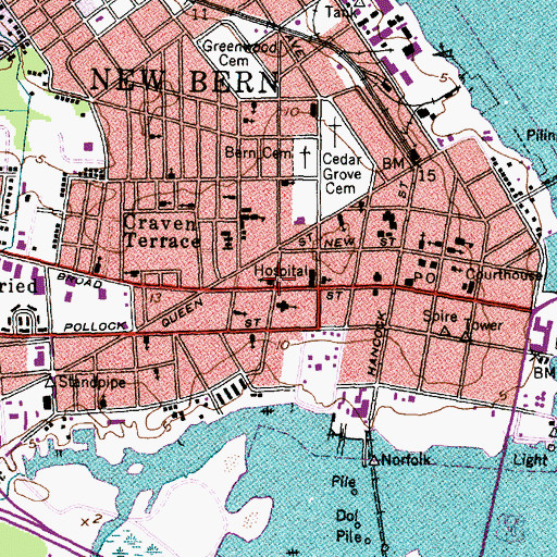 Topographic Map of Good Shepherd Hospital (historical), NC