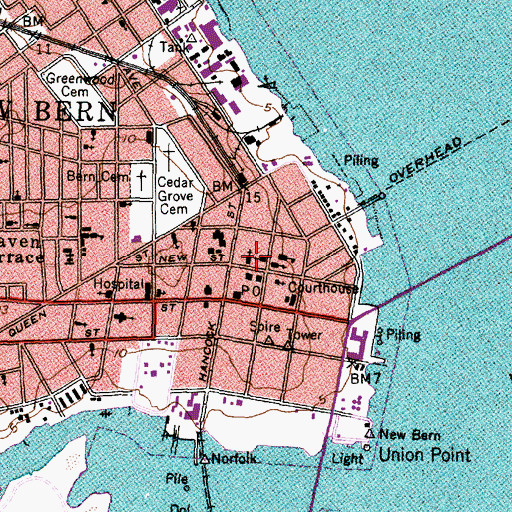 Topographic Map of Scottish Rite Temple, NC