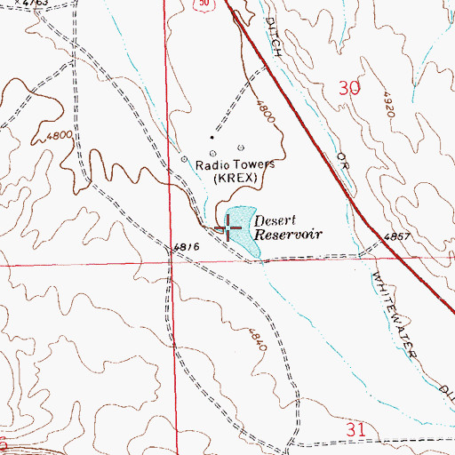 Topographic Map of Desert Reservoir, CO