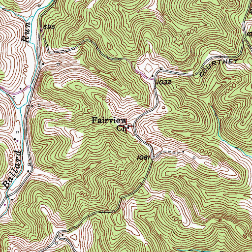 Topographic Map of Fairview Cemetery, WV