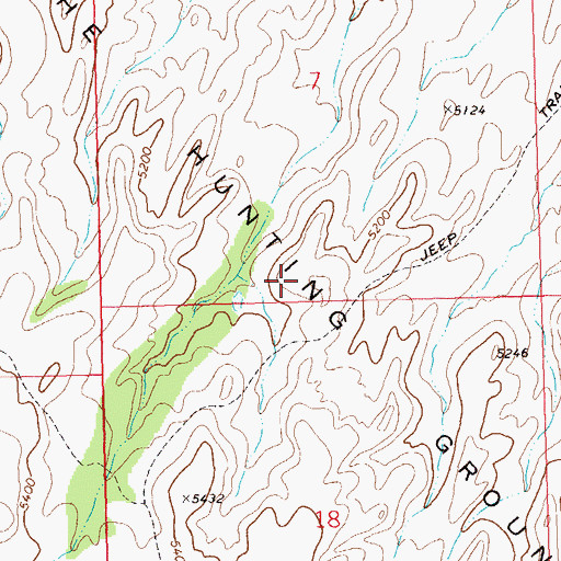 Topographic Map of The Hunting Ground, CO