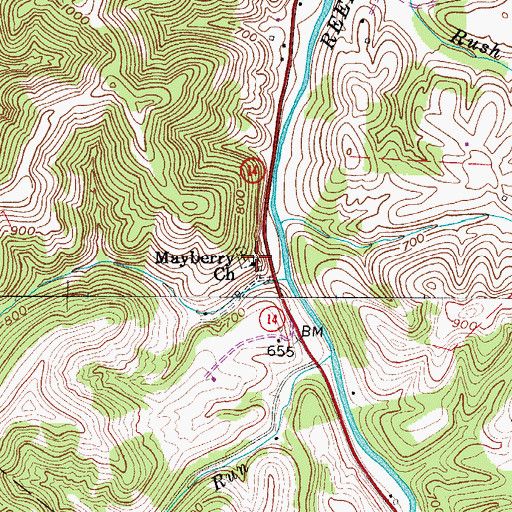 Topographic Map of New Home Cemetery, WV