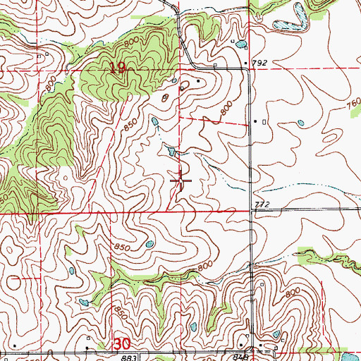 Topographic Map of Hatcher Cemetery, MO