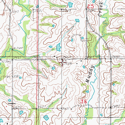 Topographic Map of Mount Zion Cemetery, MO