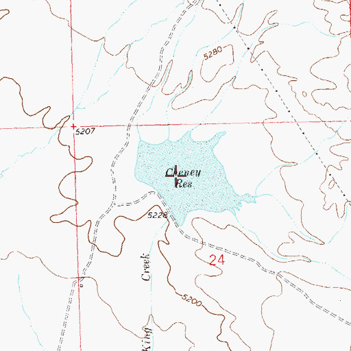 Topographic Map of Cheney Reservoir, CO