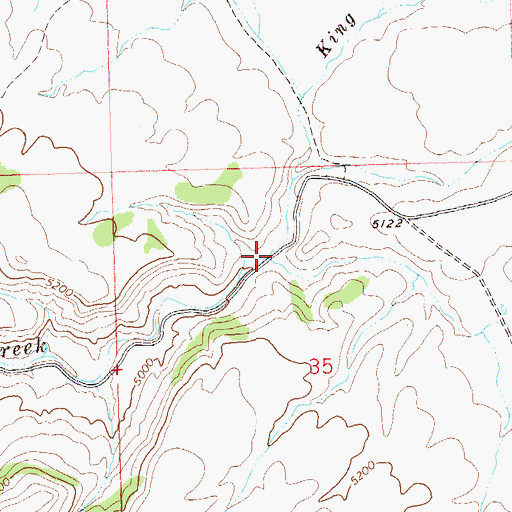 Topographic Map of King Creek, CO