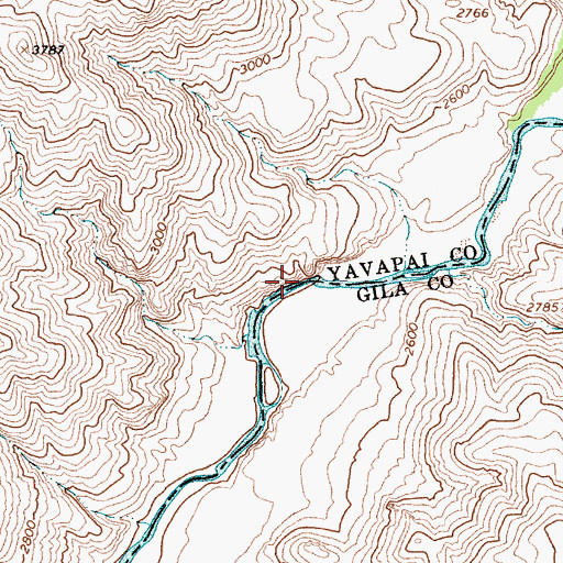 Topographic Map of Red Wall Rapid, AZ