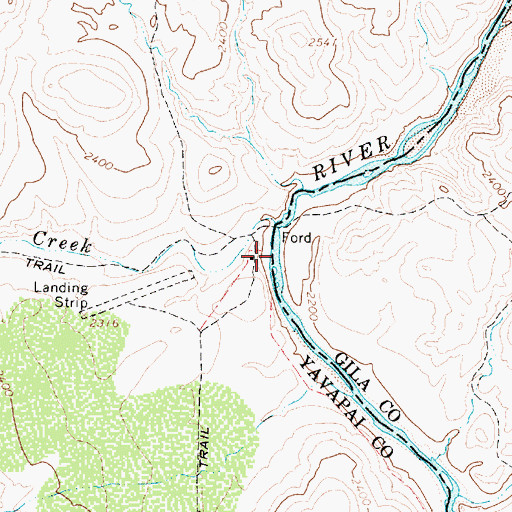 Topographic Map of Red Creek Rapids, AZ