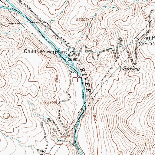 Topographic Map of Childs Rapid, AZ