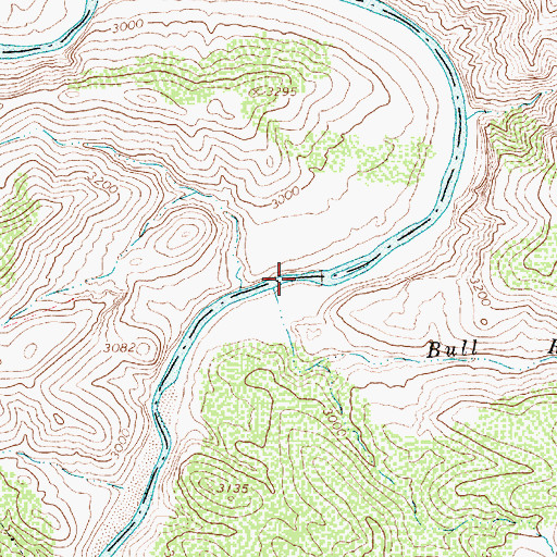 Topographic Map of Bull Run Rapid, AZ