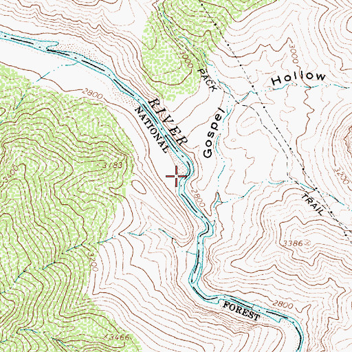 Topographic Map of White Flash Rapid, AZ