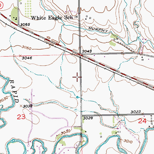 Topographic Map of Green Valley, SD