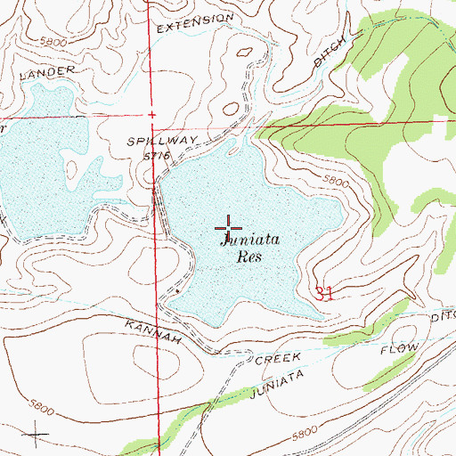 Topographic Map of Juniata Reservoir, CO